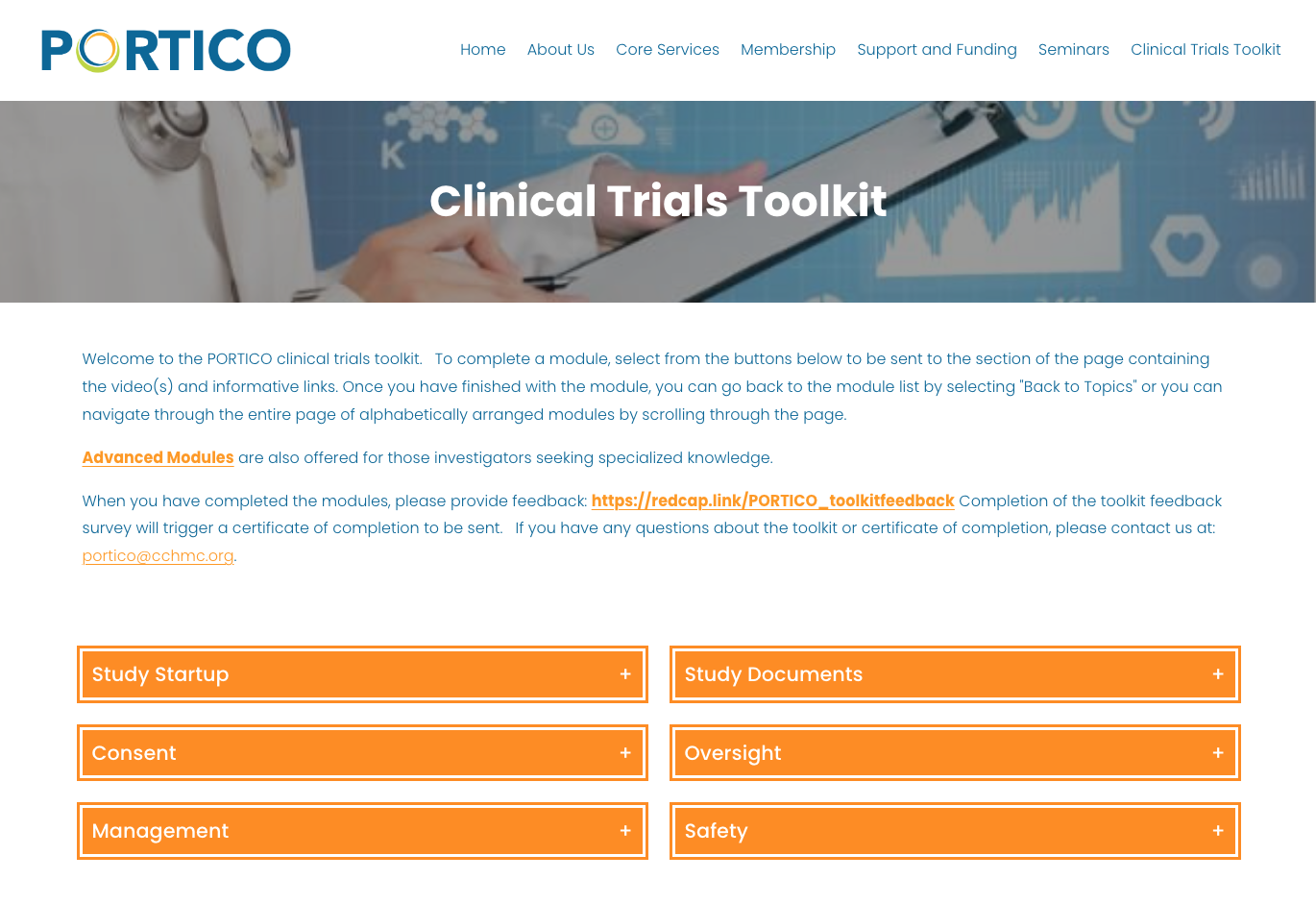 PORTICO Clinical Trials Toolkit